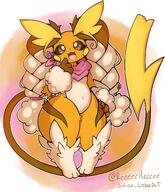 amount:solo body-type:anthro scarf species:alolan-raichu species:raichu style:kemono style:outline // 3510x4096 // 992KB