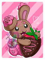 amount:solo body-type:feral body-type:semi-anthro chocolate food hall-of-fame:bronze species:buneary style:abstract-background style:girly style:kawaii style:playful style:striped-background style:very-girly style:white-border sweets // 751x1000 // 151KB