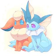 amount:pair body-type:feral series:eeveelutions series:pokemon species:flareon species:vaporeon style:playful // 1228x1228 // 131KB