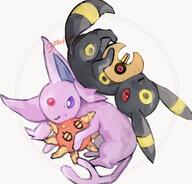 affection amount:pair body-type:feral cuddling forehead-gem hall-of-fame:bronze hall-of-fame:silver plush series:eeveelutions series:pokemon species:espeon species:umbreon style:dithering // 1200x1148 // 142KB