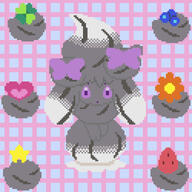 amount:solo body-type:semi-anthro species:alcremie species:food-creature species:shiny-pokemon style:dithering style:pixel-art // 875x875 // 132KB