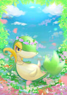 amount:solo atmosphere:field atmosphere:flowers atmosphere:petals body-type:semi-anthro flower hall-of-fame:bronze hall-of-fame:silver species:snivy style:painted style:very-girly style:very-playful // 1409x2000 // 590KB