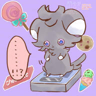 amount:solo body-type:semi-anthro body-type:slightly-chubby series:pokemon species:espurr style:pastel-colors style:playful weighing-scale // 1600x1600 // 346KB