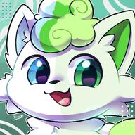amount:solo body-type:feral hall-of-fame:bronze heterochromia oc species:alolan-vulpix style:colored-lines style:dithering style:icon style:kawaii style:playful style:split-background // 1200x1200 // 180KB