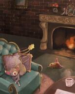 amount:pair atmosphere:home atmosphere:regal body-type:feral grouping:cat-pokemon species:glameow species:skitty style:painted // 1620x2025 // 382KB