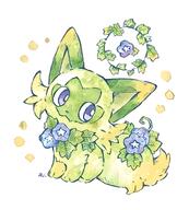 amount:solo body-type:feral feminine flower species:sprigatito style:contrasting-colors style:girly style:watercolor wearing-flower // 2305x2554 // 402KB