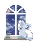amount:solo atmosphere:night body-type:feral houseplant moon species:alolan-vulpix style:playful // 768x1024 // 66KB
