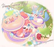 amount:pair atmosphere:fancy atmosphere:picnic body-type:feral cramped hall-of-fame:bronze hall-of-fame:silver leaves series:eeveelutions series:pokemon species:shiny-pokemon species:sylveon style:intentional-blur style:kawaii style:playful teacup // 2124x1853 // 375KB