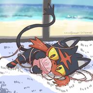 amount:solo atmosphere:beach atmosphere:home body-type:feral carpet species:litten style:intentional-blur style:kawaii yarn // 3000x3000 // 1.0MB