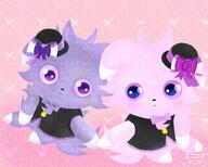 amount:pair body-type:semi-anthro outfit series:pokemon species:espurr species:shiny-pokemon style:girly style:noisy // 2000x1607 // 677KB