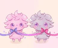 amount:pair body-type:semi-anthro opposite-clothing series:pokemon species:espurr species:shiny-pokemon style:kawaii style:noisy style:playful wearing-bow // 976x804 // 83KB