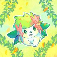 amount:solo body-type:feral leaves species:shaymin style:grainy-lines style:kawaii style:outline style:playful // 1024x1024 // 159KB
