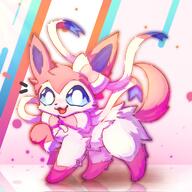amount:solo body-type:feral series:eeveelutions series:pokemon species:sylveon style:abstract-background style:kawaii // 2048x2048 // 360KB