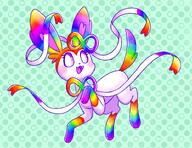 amount:solo autism body-type:feral oc series:eeveelutions series:pokemon species:sylveon style:abstract-background style:playful style:rainbow // 1967x1519 // 426KB