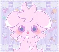 amount:solo blep body-type:semi-anthro candy food hall-of-fame:bronze hall-of-fame:silver happy series:pokemon species:espurr species:shiny-pokemon style:girly style:noisy style:outline style:pastel-colors style:playful style:very-playful sweets // 2500x2200 // 447KB