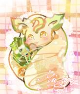 amount:solo body-type:feral body-type:semi-anthro burrito cramped creature-in-food eeveelutions-as-food food hall-of-fame:bronze hall-of-fame:silver series:eeveelutions series:pokemon species:leafeon style:abstract-background style:dithering style:girly style:playful style:very-playful // 548x642 // 641KB