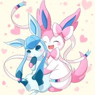 affection amount:pair body-type:feral cuddling series:eeveelutions series:pokemon species:glaceon species:sylveon style:kawaii // 2048x2048 // 278KB