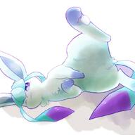 amount:solo body-type:feral laying-on-side series:eeveelutions series:pokemon smug species:glaceon style:kawaii style:over-exposure visual-teasing // 606x606 // 32KB