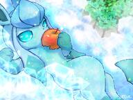 amount:solo apple atmosphere:ice atmosphere:river atmosphere:snowy body-type:feral body-type:semi-anthro hall-of-fame:bronze hall-of-fame:silver series:eeveelutions series:pokemon species:glaceon style:kawaii // 1200x900 // 537KB