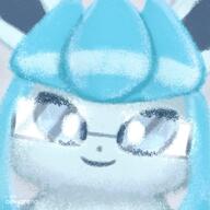 amount:solo body-type:feral glasses nerdy series:eeveelutions series:pokemon species:glaceon style:icon style:painted // 1200x1200 // 262KB