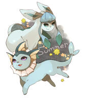 amount:pair body-type:feral series:eeveelutions series:pokemon species:glaceon species:vaporeon style:kawaii // 996x1146 // 305KB