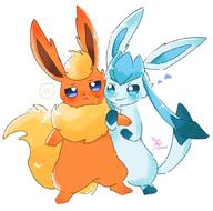 amount:pair body-type:semi-anthro series:eeveelutions series:pokemon species:flareon species:glaceon style:kawaii // 849x838 // 74KB