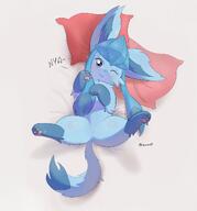 amount:solo atmosphere:bedroom body-type:feral series:eeveelutions series:pokemon species:glaceon wink // 1121x1200 // 104KB