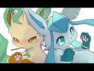amount:pair annoyed body-type:feral pocky popsicle series:eeveelutions series:pokemon species:glaceon species:leafeon style:kawaii // 1200x900 // 120KB