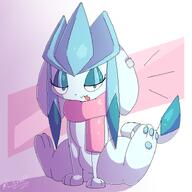 amount:solo blep body-type:feral scarf series:eeveelutions series:pokemon smug species:glaceon style:pastel-colors visual-teasing // 750x750 // 110KB