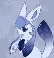 amount:solo body-type:feral hall-of-fame:bronze oc series:eeveelutions series:pokemon species:fusion species:glaceon species:inkling style:kawaii style:splat // 1113x1200 // 92KB