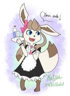 amount:solo body-type:anthro body-type:semi-anthro maid oc outfit series:eeveelutions series:pokemon species:glaceon style:kemono wearing-bow // 880x1200 // 131KB
