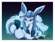 amount:solo atmosphere:flowers atmosphere:ice body-type:feral flower series:eeveelutions series:pokemon species:glaceon // 1200x927 // 140KB