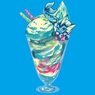 amount:solo body-type:feral food ice-cream series:eeveelutions series:pokemon species:vaporeon style:painted sundae sweets // 1181x1181 // 98KB