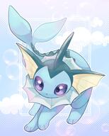 amount:solo atmosphere:bubbles body-type:feral hall-of-fame:bronze series:eeveelutions series:pokemon species:vaporeon style:abstract-background style:dithering style:kawaii style:outline style:thin-border // 960x1200 // 140KB