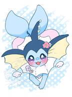 amount:solo body-type:feral feminine flower series:eeveelutions series:pokemon species:vaporeon style:abstract-background style:girly style:playful wearing-flower // 900x1200 // 133KB