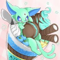 amount:solo body-type:feral chocolate creature-in-food forehead-gem hall-of-fame:bronze oran-berry series:eeveelutions series:pokemon sitrus-berry species:espeon species:shiny-pokemon style:kawaii sundae // 1000x1000 // 141KB