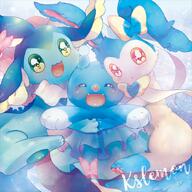 amount:multiple body-type:feral dress hall-of-fame:bronze hall-of-fame:silver series:eeveelutions series:pokemon species:brionne species:shiny-pokemon species:sylveon species:vaporeon style:blue style:girly style:kawaii style:playful style:sparkly style:very-kawaii style:very-playful // 664x664 // 769KB