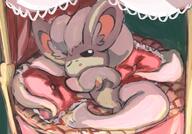 amount:solo atmosphere:bedroom atmosphere:fancy atmosphere:regal body-type:semi-anthro sleepy species:cinccino style:painted // 1000x700 // 106KB