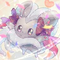 amount:solo atmosphere:party atmosphere:stary body-type:semi-anthro species:cinccino style:girly style:intentional-blur style:playful style:sparkly wearing-bow // 1089x1089 // 182KB