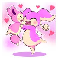 amount:pair body-type:feral body-type:semi-anthro body-type:slightly-chubby species:audino species:skitty style:girly style:one-color style:outline style:pink style:playful style:very-girly // 1200x1200 // 100KB
