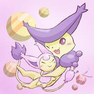 affection amount:pair body-type:feral cuddling species:delcatty species:skitty style:pastel-colors style:playful style:simple-colors // 1200x1200 // 123KB