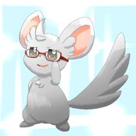 amount:solo body-type:semi-anthro glasses nerdy species:minccino // 1000x1000 // 63KB