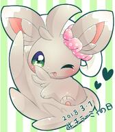 amount:solo blep body-type:semi-anthro species:minccino style:kawaii style:pastel-colors style:playful style:striped-background wink // 1049x1200 // 149KB