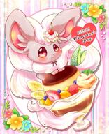 amount:solo body-type:semi-anthro food species:cinccino style:abstract-background style:pastel-colors style:playful sweets // 972x1200 // 200KB