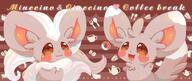 amount:pair atmosphere:cafe body-type:semi-anthro chocolate species:cinccino species:minccino style:abstract-background style:lineless style:playful style:very-playful // 1200x506 // 91KB