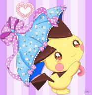 amount:solo body-type:feral body-type:semi-anthro hall-of-fame:bronze species:pichu style:girly style:kawaii style:playful style:striped-background umbrella // 936x967 // 110KB