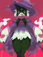 amount:solo atmosphere:evil atmosphere:ghostly body-type:anthro outfit series:pokemon species:cat species:meowscarada // 1535x2048 // 232KB
