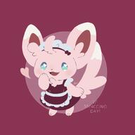 amount:solo body-type:semi-anthro heart-eyes maid outfit species:minccino species:shiny-pokemon style:lineless // 1200x1200 // 61KB