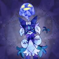 amount:solo atmosphere:spooky body-type:anthro body-type:semi-anthro hall-of-fame:bronze hall-of-fame:silver species:meowscarada style:dim style:kemono terastallization // 1200x1200 // 147KB