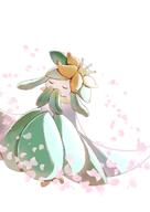 amount:solo atmosphere:petals atmosphere:sunlight body-type:semi-anthro dance relaxed species:lilligant style:kawaii // 848x1200 // 67KB
